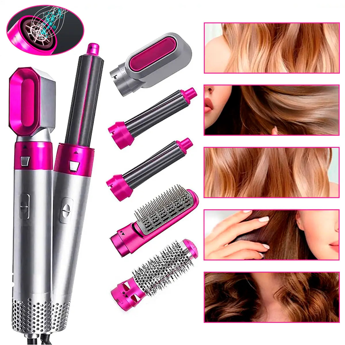 Cepillo Secador 5 en 1: Belleza, volumen y suavidad en una sola pasada ✨